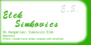 elek simkovics business card